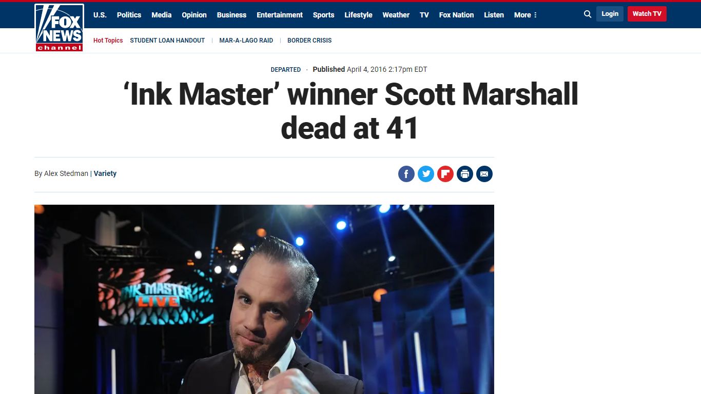 ‘Ink Master’ winner Scott Marshall dead at 41 | Fox News