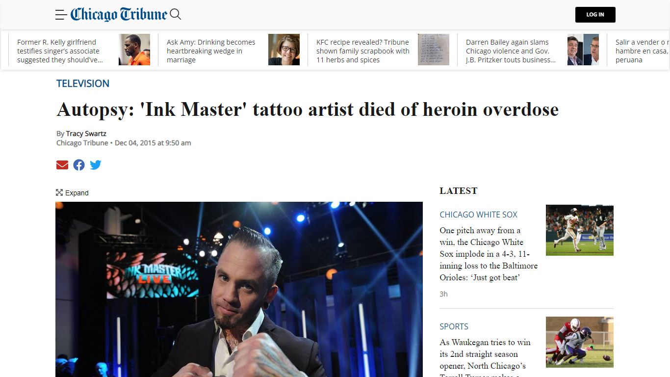 Autopsy: 'Ink Master' tattoo artist died of heroin overdose